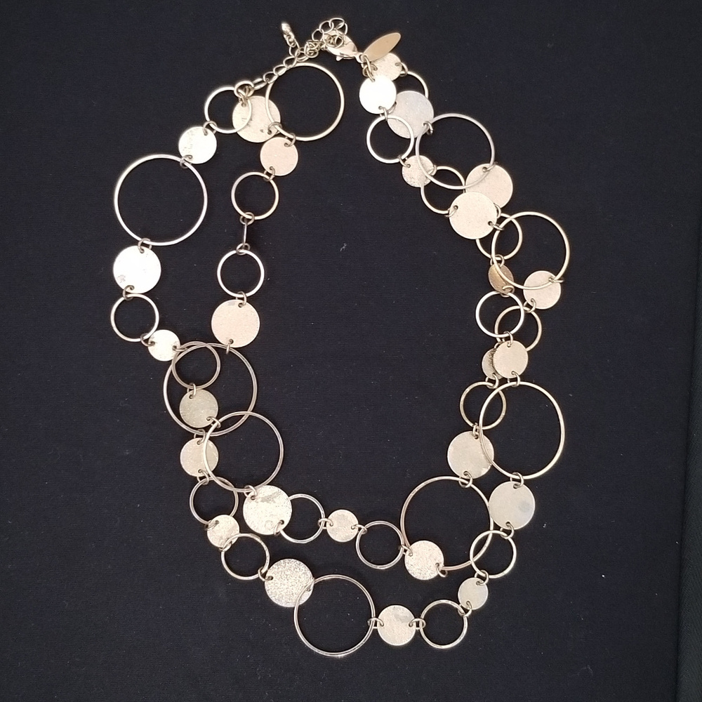 Gold-colored Metal Hoop Necklace